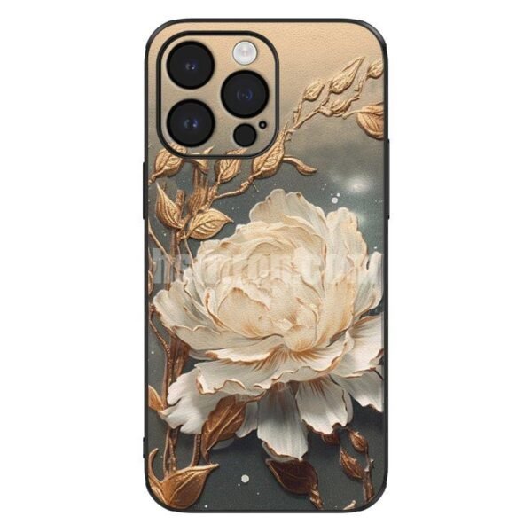 Cmxelcs The Retro Golden Lotus Phone Case for iphone 16 pro max