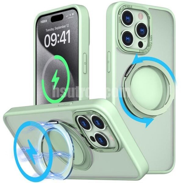 Cmxelcs 360 Degree Rotating Gear Bracket Magnetic Suction Phone Case for iphone 16 - Image 2