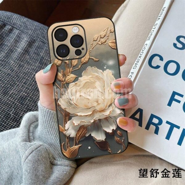 Cmxelcs The Retro Golden Lotus Phone Case for iphone 16 pro max - Image 2