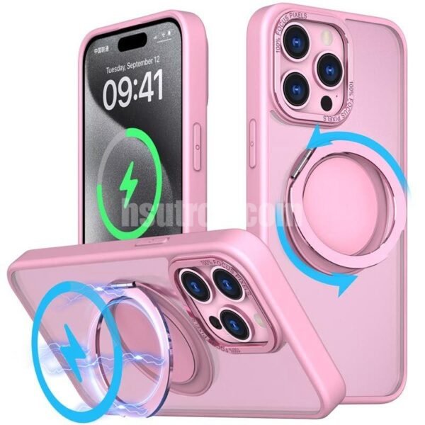 Cmxelcs 360 Degree Rotating Gear Bracket Magnetic Suction Phone Case for iphone 16 - Image 4