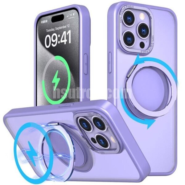 Cmxelcs 360 Degree Rotating Gear Bracket Magnetic Suction Phone Case for iphone 16 - Image 5