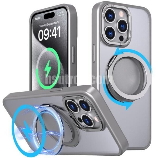 Cmxelcs 360 Degree Rotating Gear Bracket Magnetic Suction Phone Case for iphone 16 - Image 6