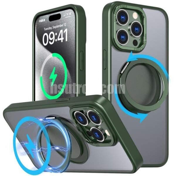 Cmxelcs 360 Degree Rotating Gear Bracket Magnetic Suction Phone Case for iphone 16 - Image 7