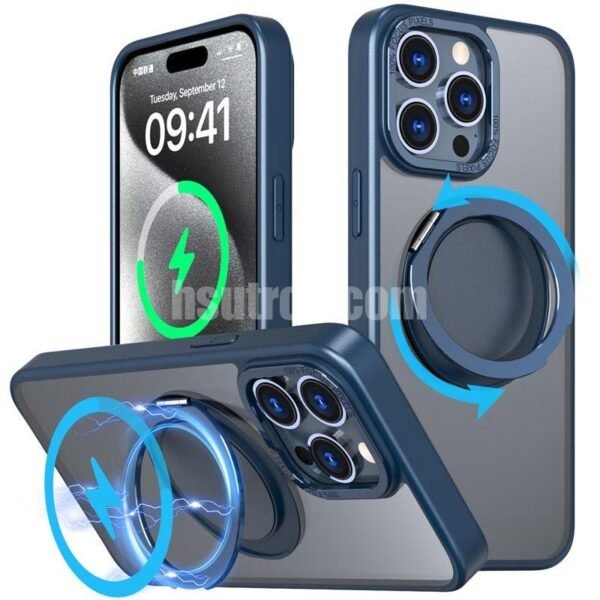 Cmxelcs 360 Degree Rotating Gear Bracket Magnetic Suction Phone Case for iphone 16 - Image 8