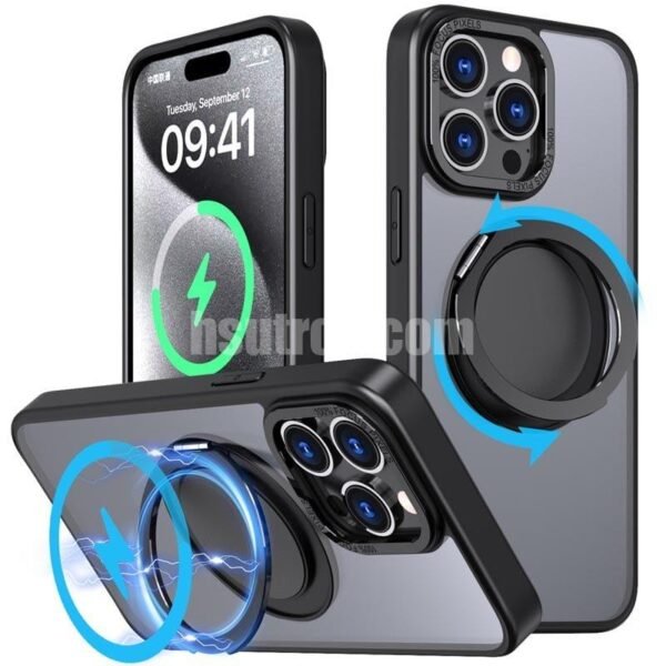 Cmxelcs 360 Degree Rotating Gear Bracket Magnetic Suction Phone Case for iphone 16 - Image 9