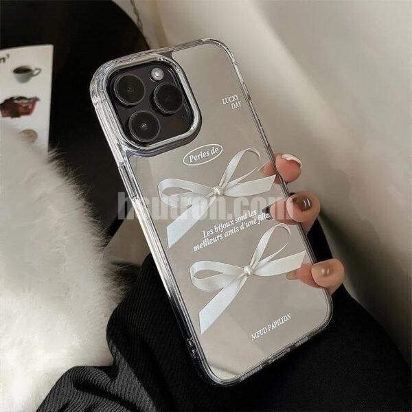 Cmxelcs Three-Dimensional Pearl Bow Case for iphone 16pro max - Image 4