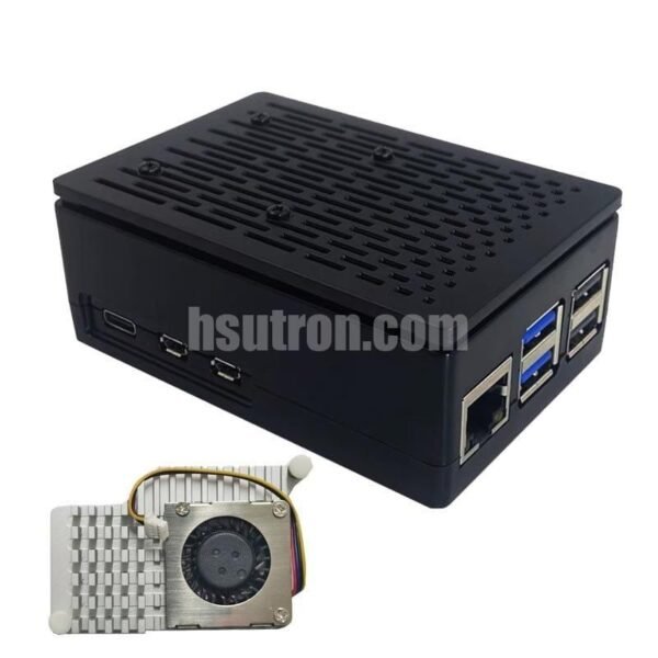 Cmxelcs Alluminum Alloy Case for Raspberry Pi 5 with cooling fan